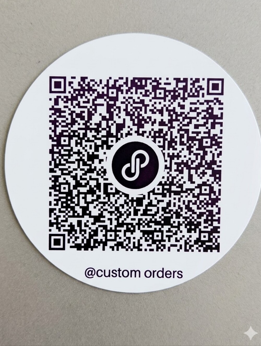 Handmade Custom QR Code Logo Stickers White Circular Posh Business Labels 100pcs